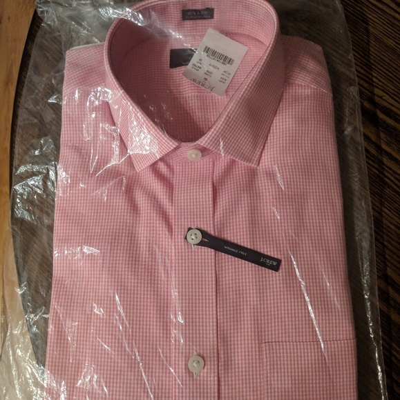 J.Crew Pink Pattern Winkle-Free Men's Dress Shirt - Picture 1 of 5